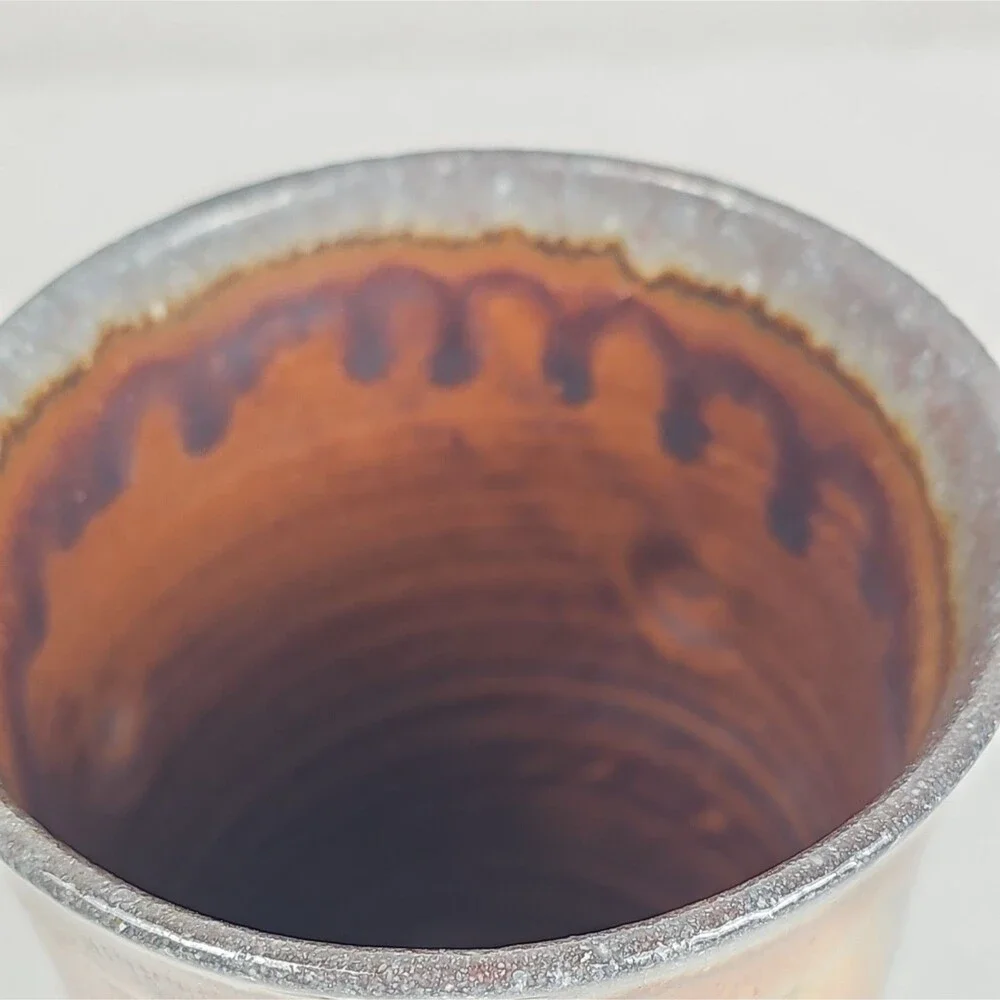 Aaron Ashcraft Studio Art Pottery Tree Knot Tumbler Sandstone Glaze Signed